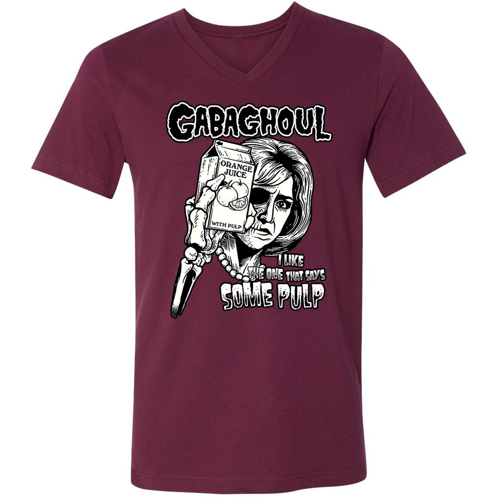 Unisex V-Neck T-Shirt - YJXC7BXC - Maroon - 6