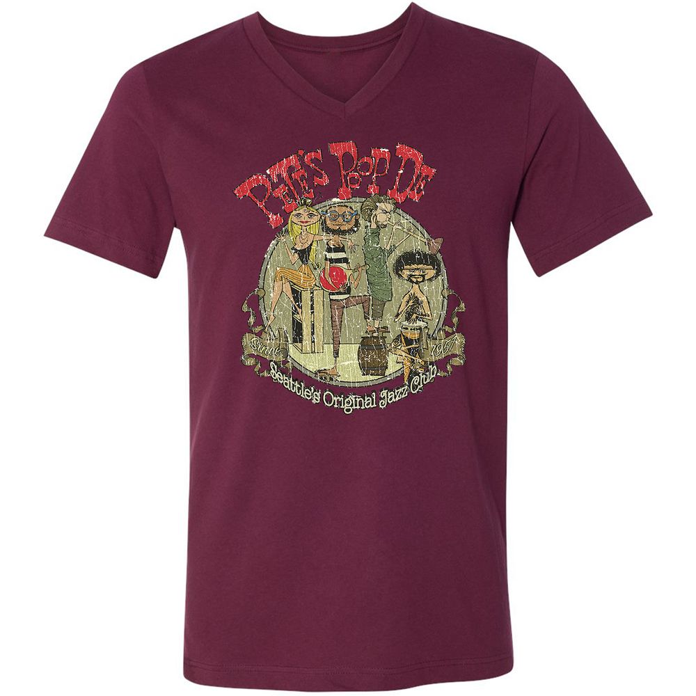Unisex V-Neck T-Shirt - A6M3N51N - Maroon - 6