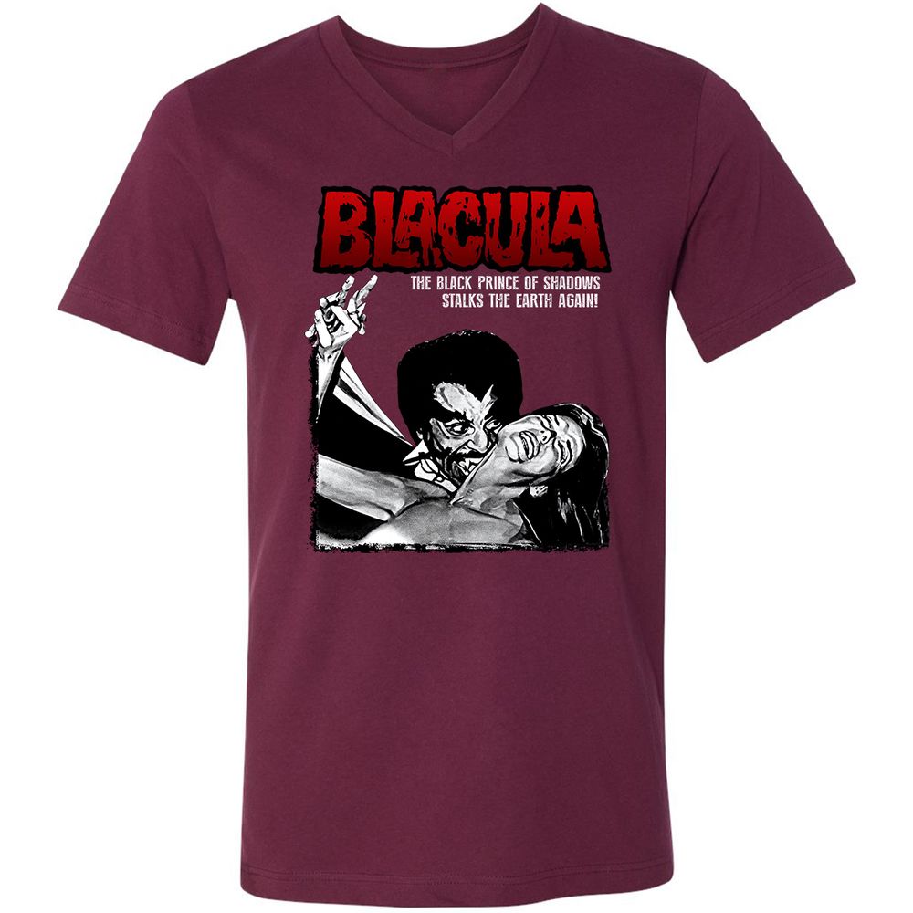 Unisex V-Neck T-Shirt - F8XYDNC5 - Maroon - 6