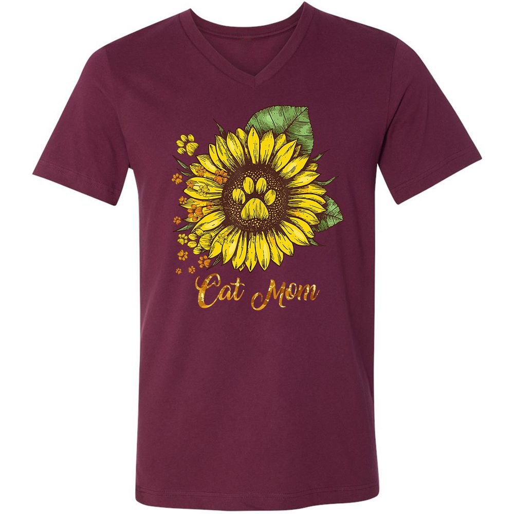 Unisex V-Neck T-Shirt - UUFEKDES - Maroon - 6