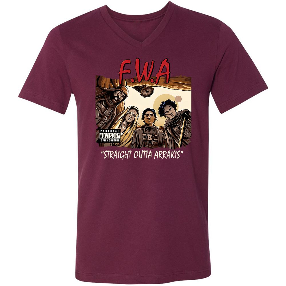 Unisex V-Neck T-Shirt - 86F531MD - Maroon - 6