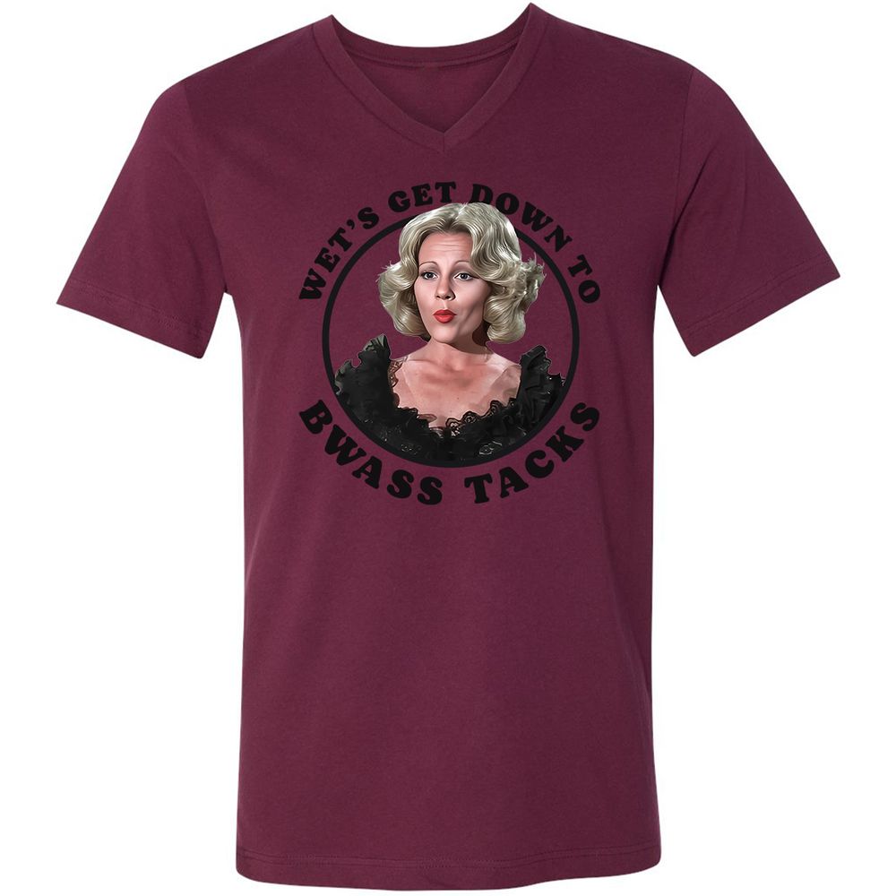 Unisex V-Neck T-Shirt - 8HRLUR38 - Maroon - 6