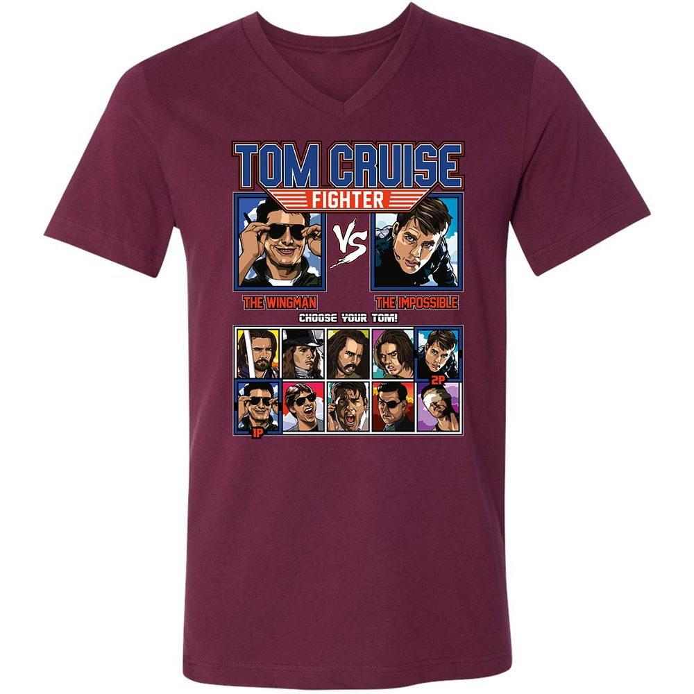 Unisex V-Neck T-Shirt - 8LKQQZL8 - Maroon - 6