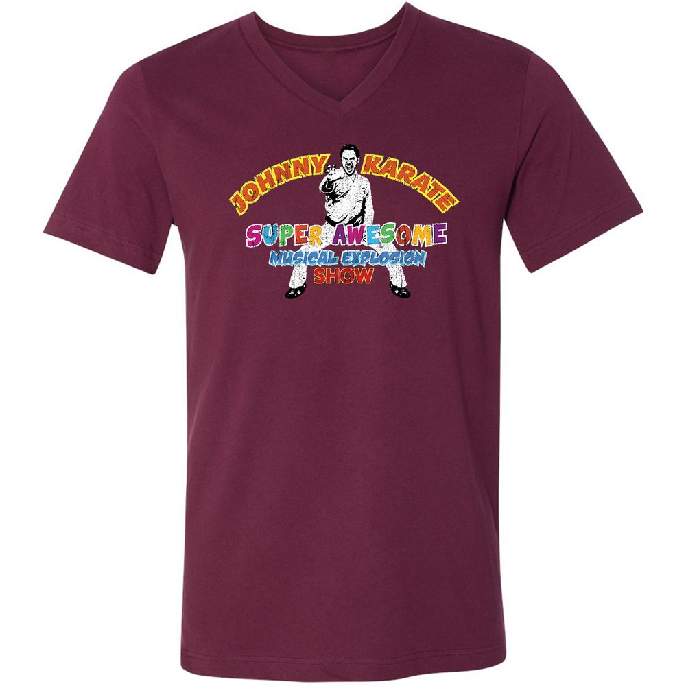 Unisex V-Neck T-Shirt - TYRMN8X3 - Maroon - 6