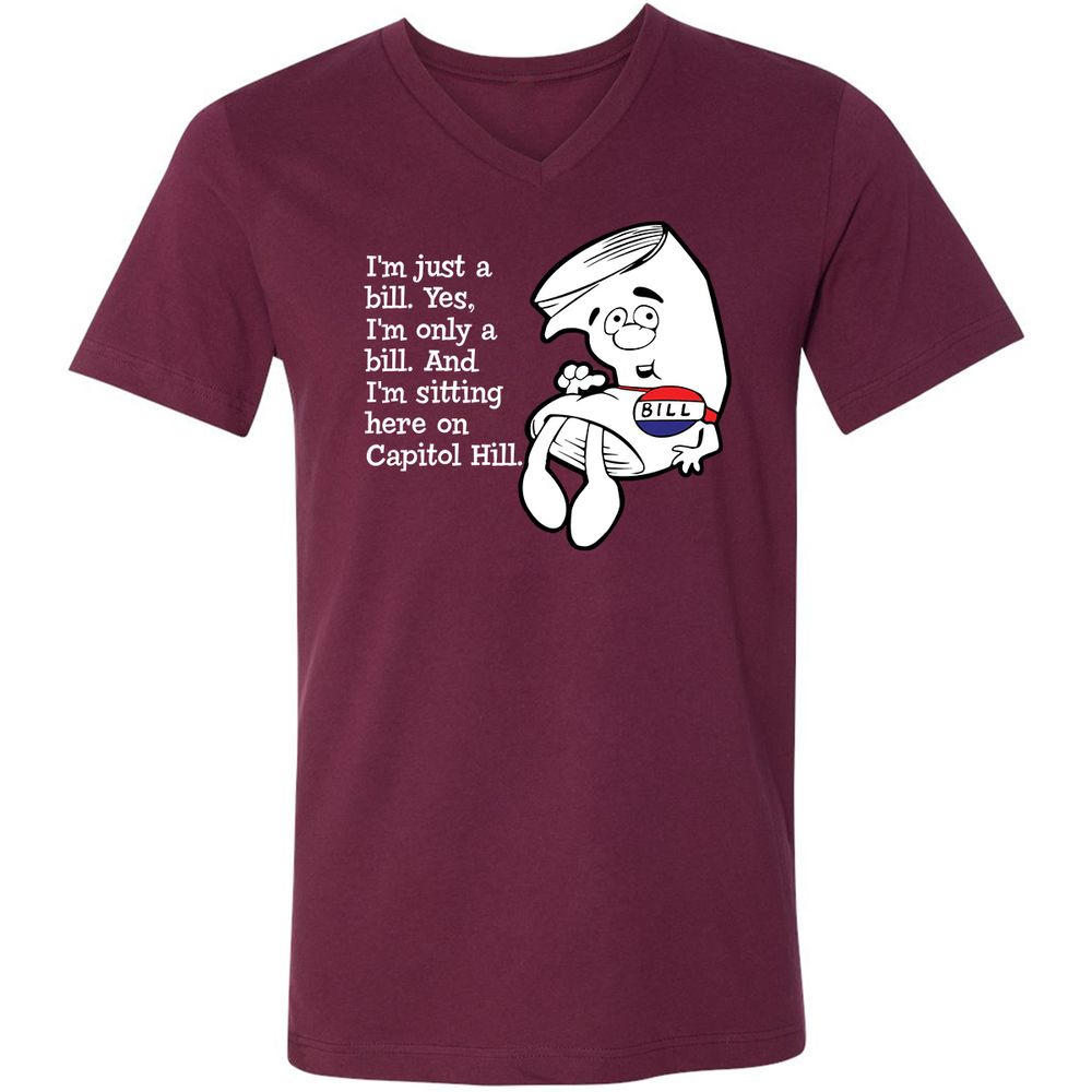 Unisex V-Neck T-Shirt - EWWWJ3TG - Maroon - 6