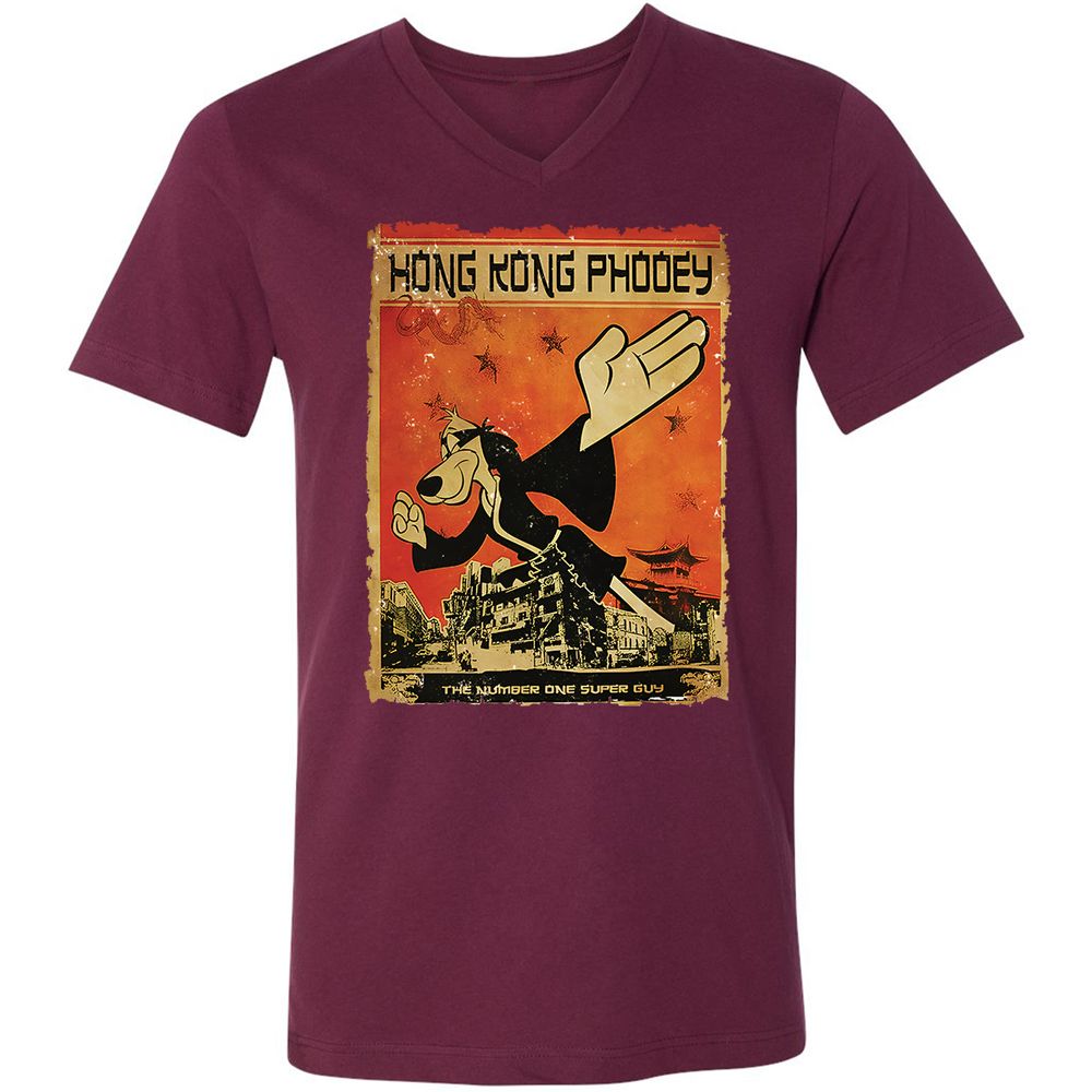 Unisex V-Neck T-Shirt - M73W8QTQ - Maroon - 6