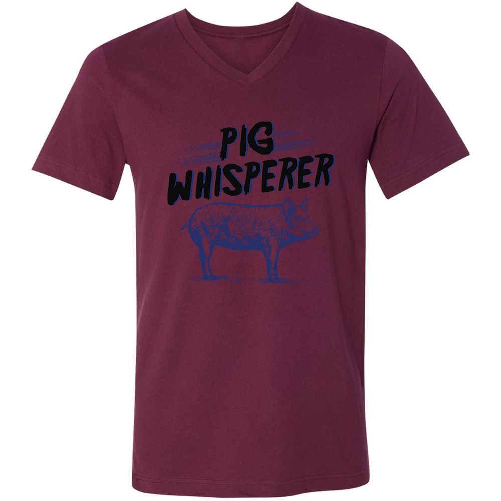Unisex V-Neck T-Shirt - CKBX3Q35 - Maroon - 6