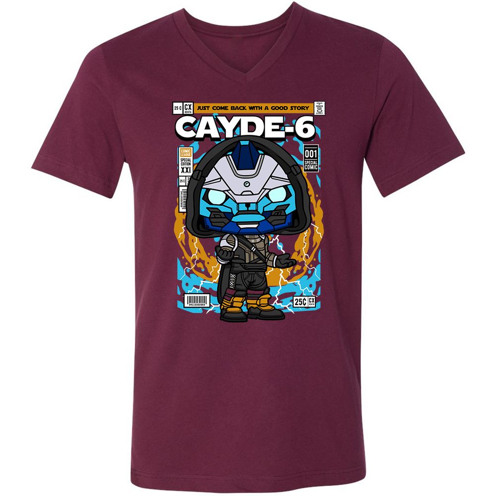 Unisex V-Neck T-Shirt - BBC15D3Q - Maroon - 6