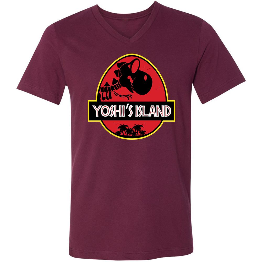 Unisex V-Neck T-Shirt - B3K6EB7L - Maroon - 6