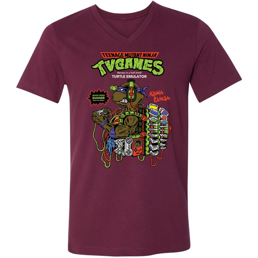 Unisex V-Neck T-Shirt - ADB2KW14 - Maroon - 6