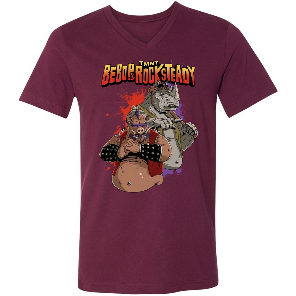 Unisex V-Neck T-Shirt - BVD34VAQ - Maroon - 6