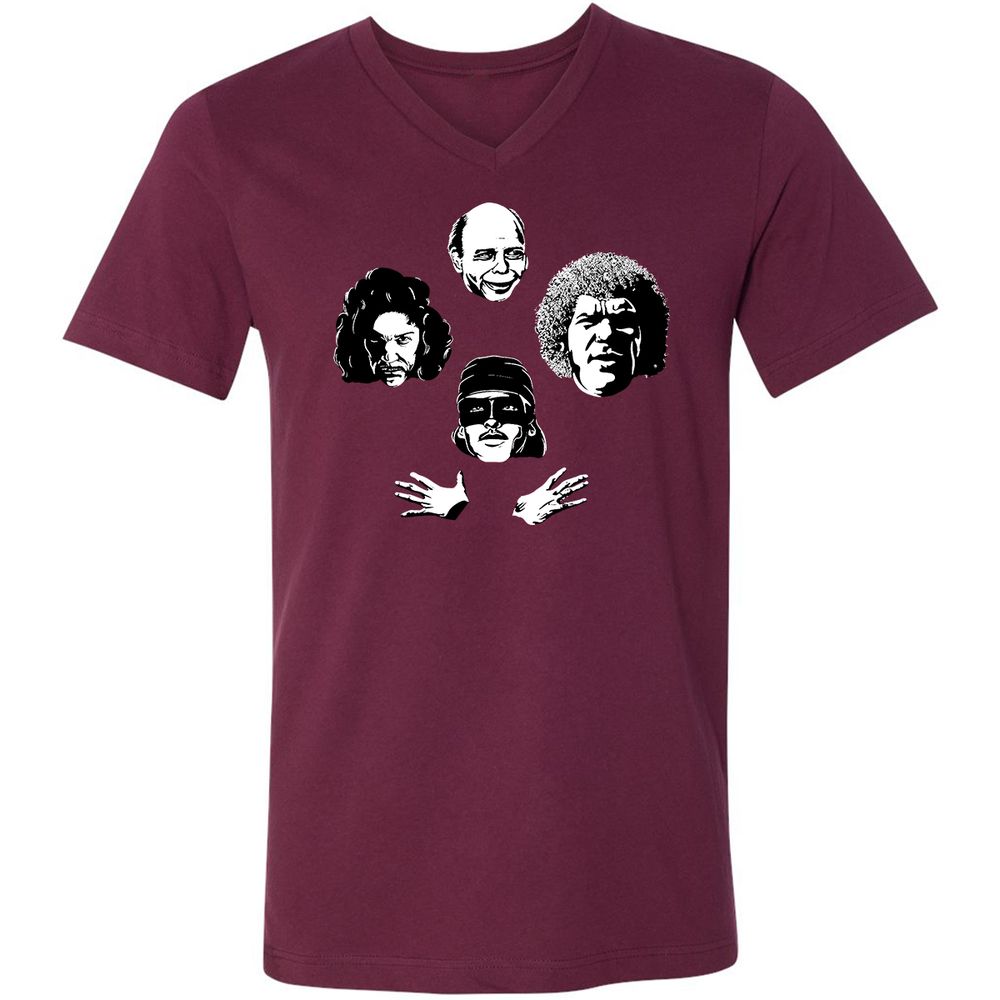 Unisex V-Neck T-Shirt - JFTDFM2X - Maroon - 6