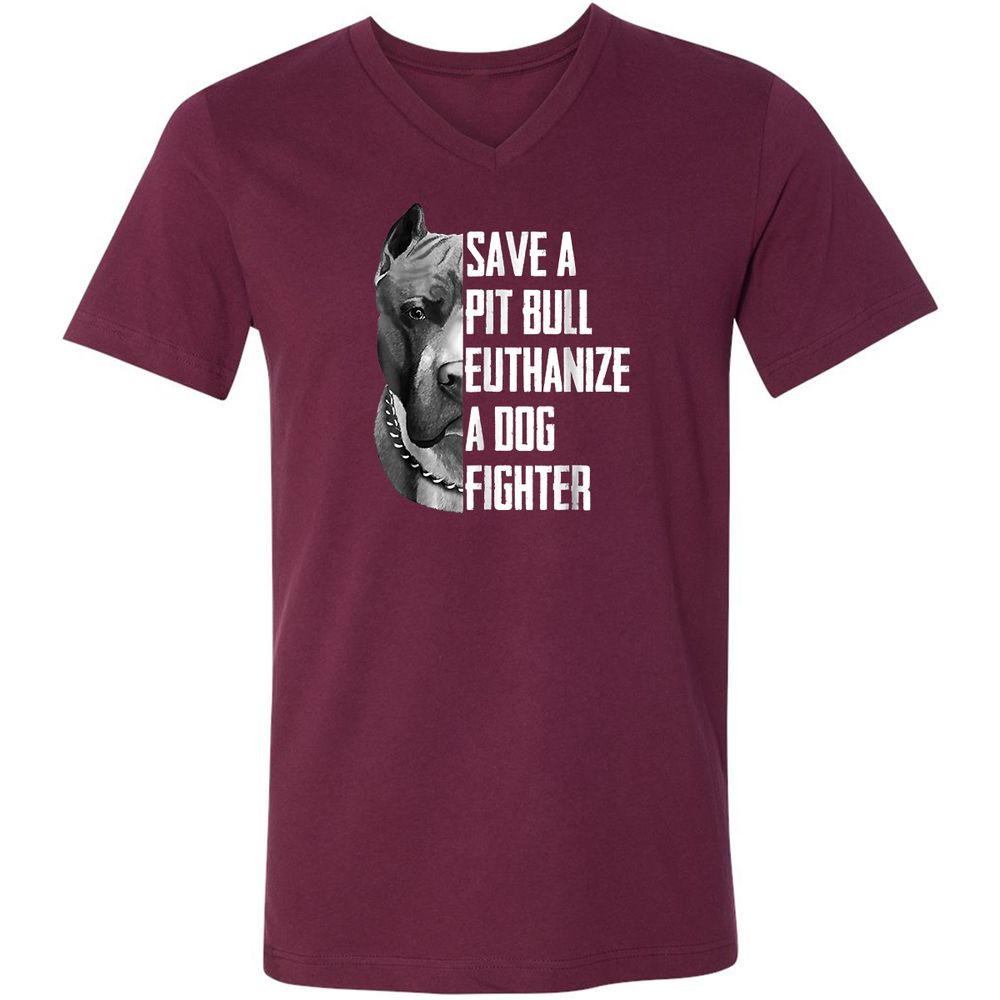Unisex V-Neck T-Shirt - MUPVT1G3 - Maroon - 6
