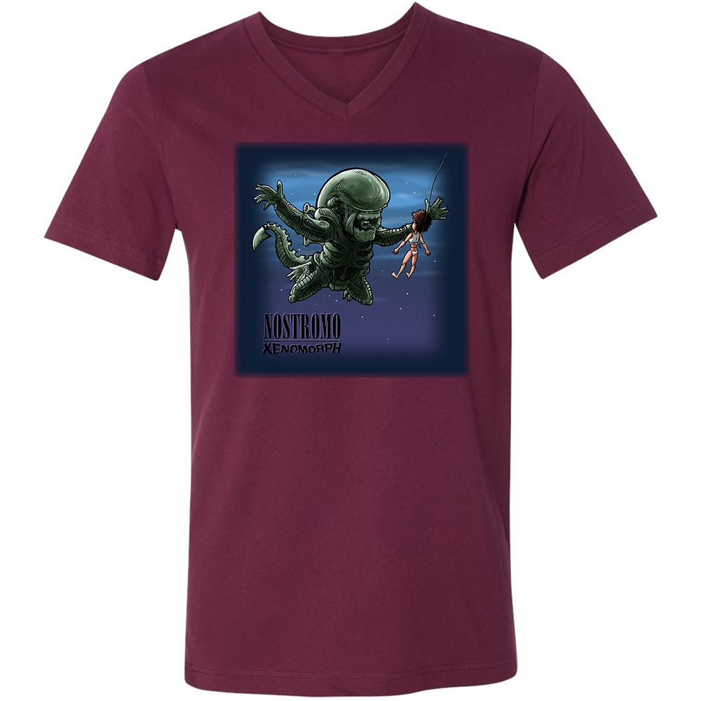Unisex V-Neck T-Shirt - WS1LWZXY - Maroon - 6