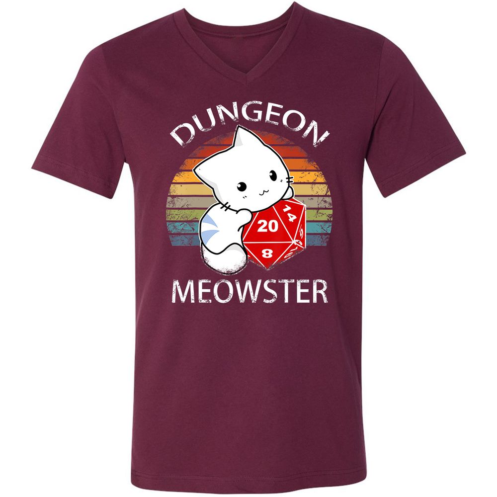 Unisex V-Neck T-Shirt - EVYR9ZHD - Maroon - 6