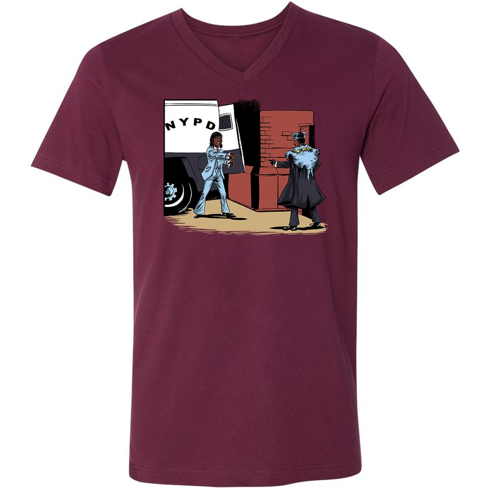 Unisex V-Neck T-Shirt - XAKL37BJ - Maroon - 6
