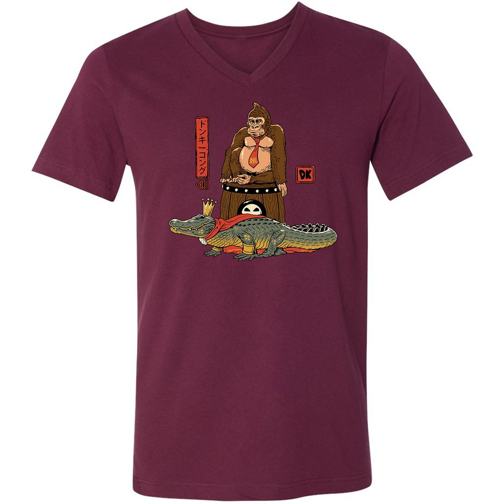 Unisex V-Neck T-Shirt - Z23G1BNT - Maroon - 6