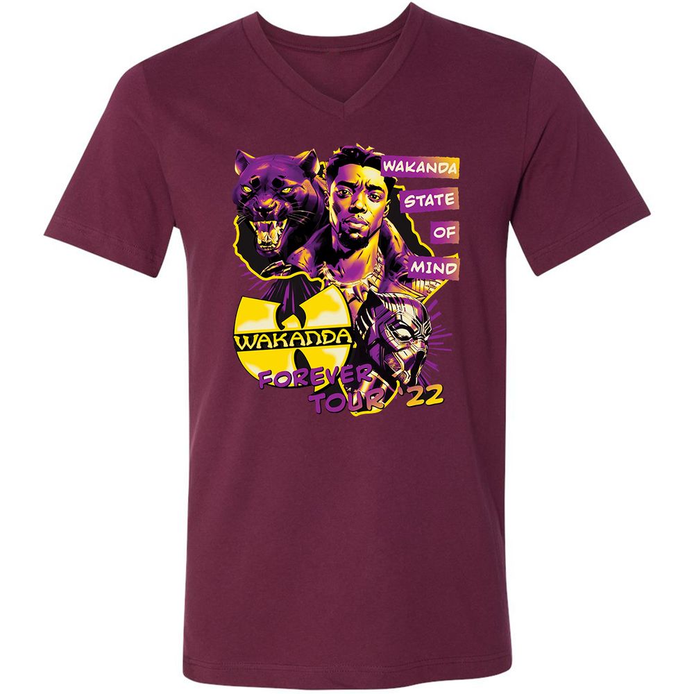 Unisex V-Neck T-Shirt - M84ZT2BX - Maroon - 6