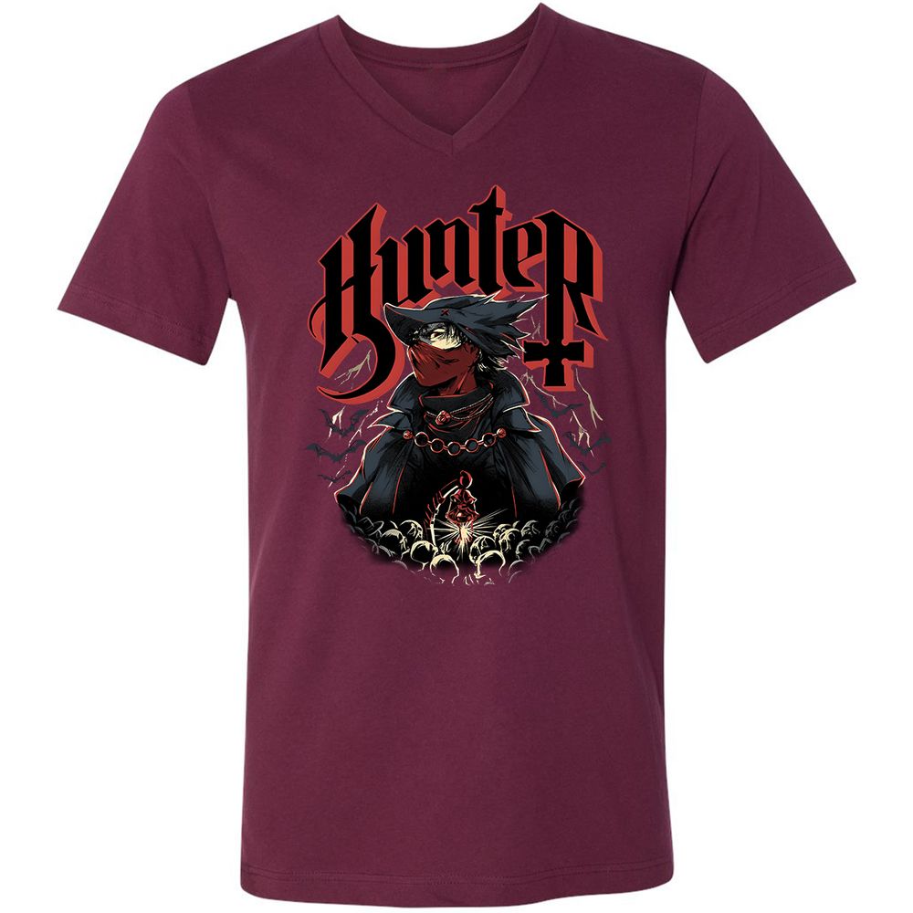 Unisex V-Neck T-Shirt - 88RY3SXU - Maroon - 6