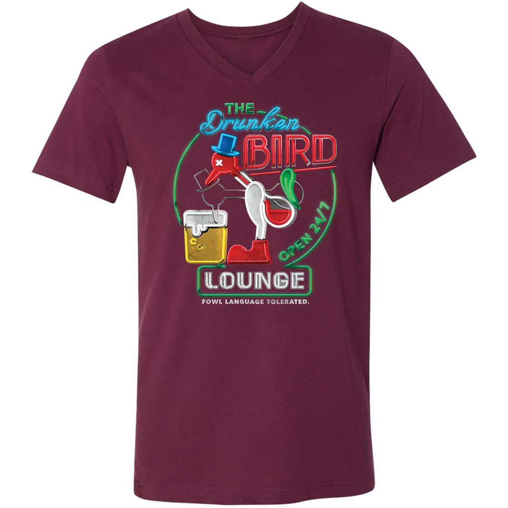 Unisex V-Neck T-Shirt - 7BZXF5NS - Maroon - 6