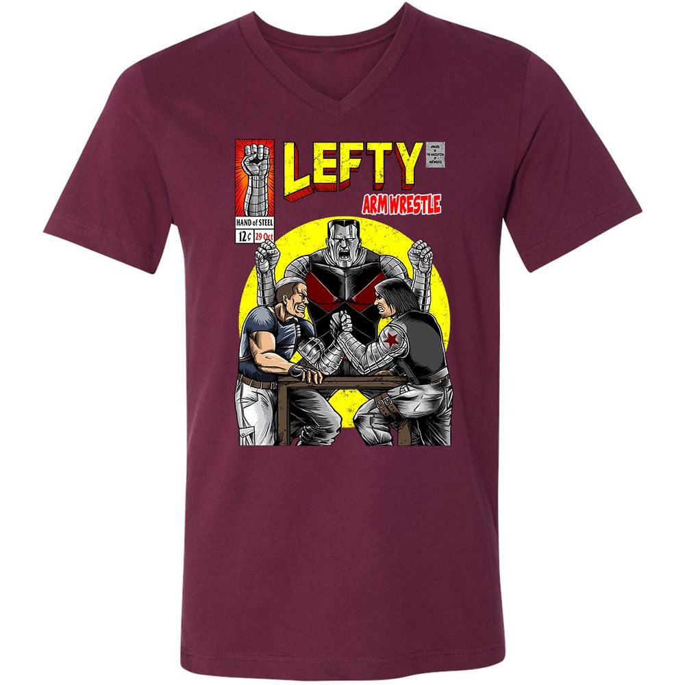 Unisex V-Neck T-Shirt - VCAPWR15 - Maroon - 6