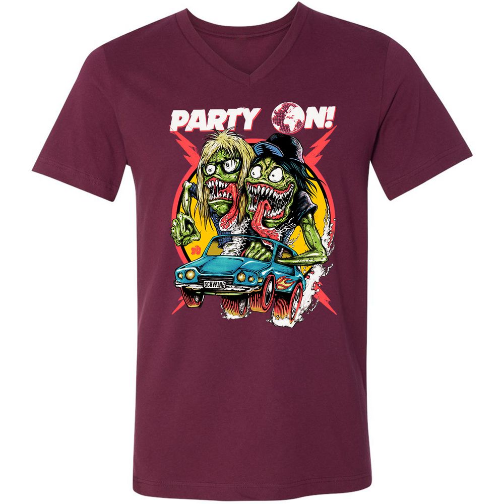 Unisex V-Neck T-Shirt - XLLB9NTX - Maroon - 6