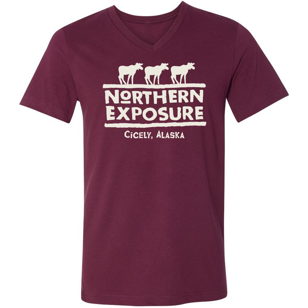 Unisex V-Neck T-Shirt - 9LMJQAS6 - Maroon - 6