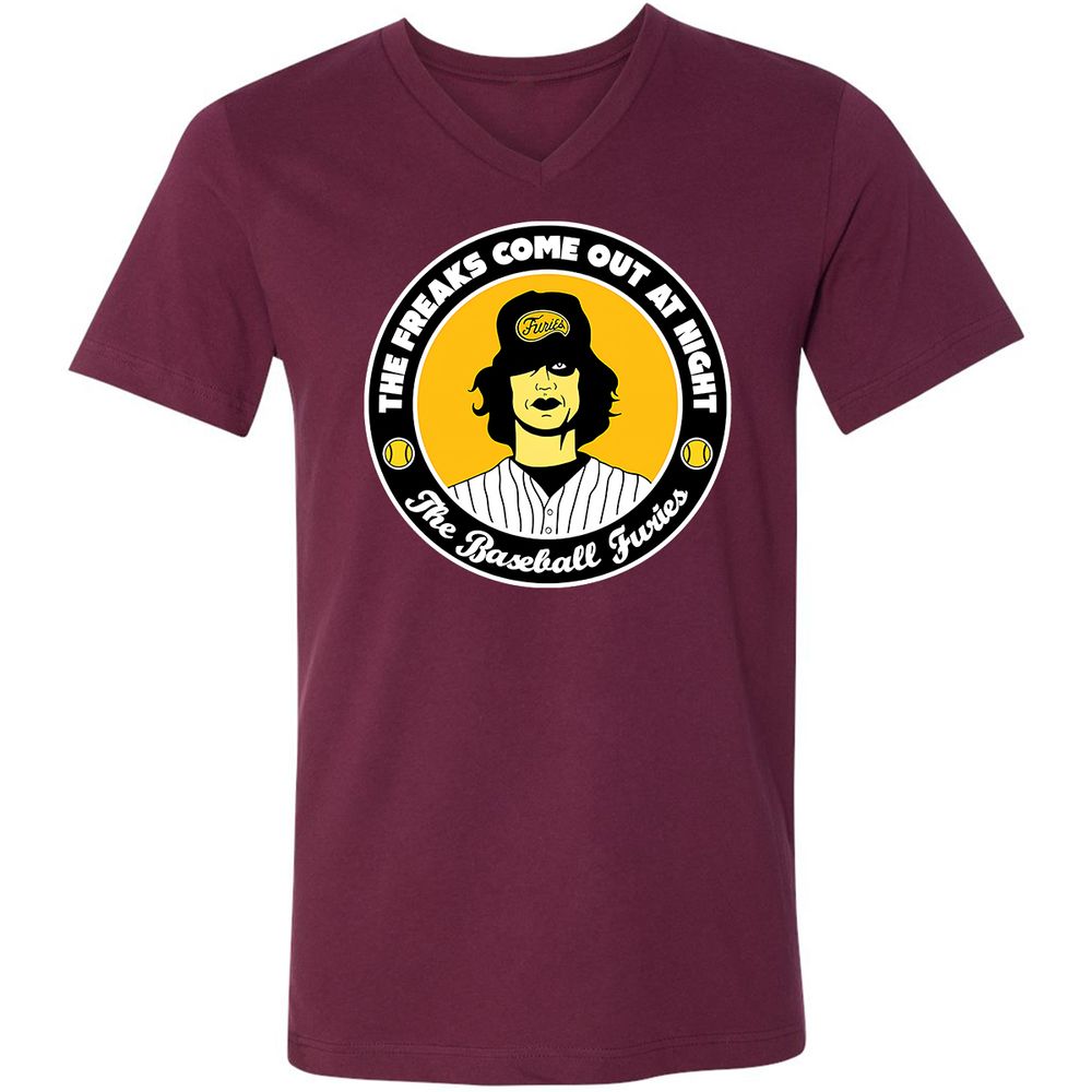 Unisex V-Neck T-Shirt - LVYPQWQS - Maroon - 6