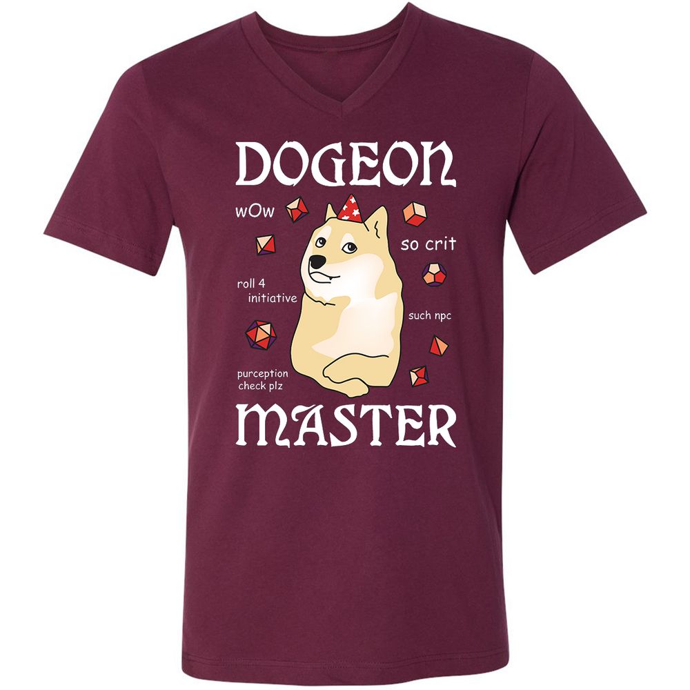 Unisex V-Neck T-Shirt - MUXUJ7DC - Maroon - 6