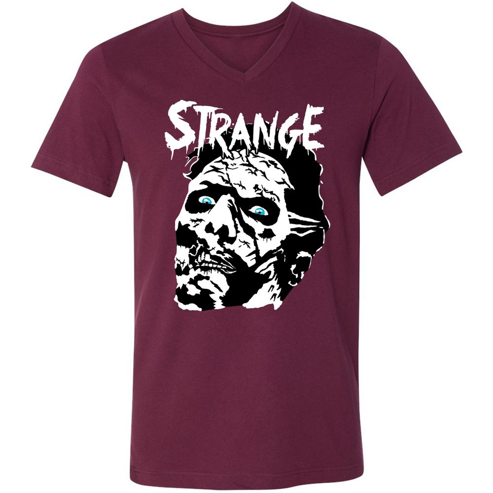 Unisex V-Neck T-Shirt - CZKGM2YK - Maroon - 6