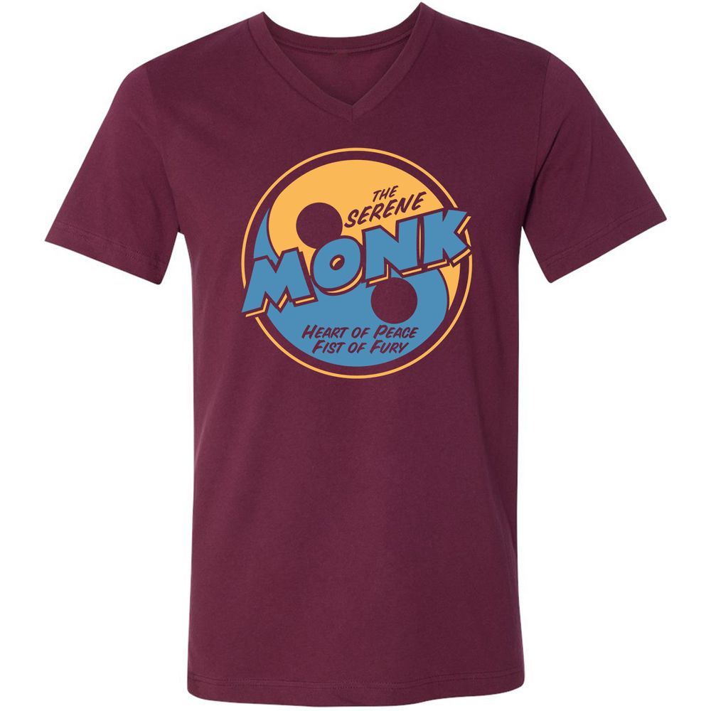 Unisex V-Neck T-Shirt - BKP4ZZKN - Maroon - 6