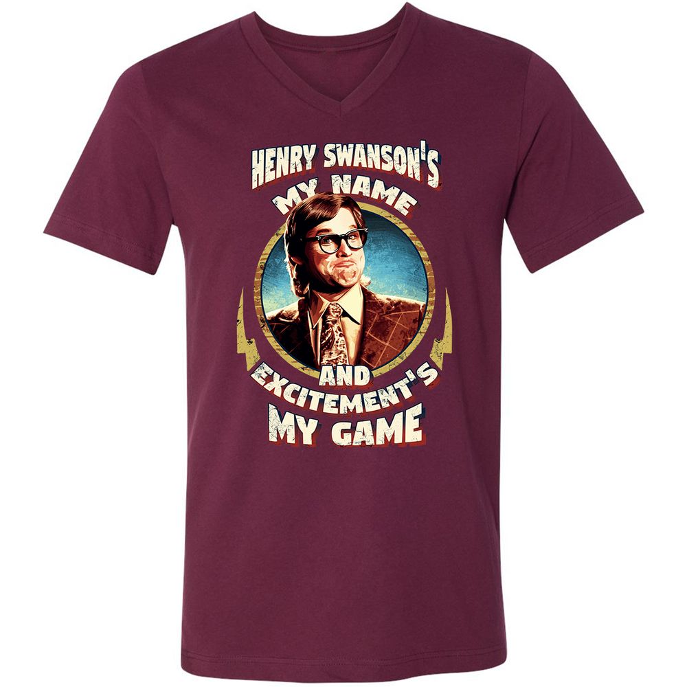 Unisex V-Neck T-Shirt - XBK914MQ - Maroon - 6