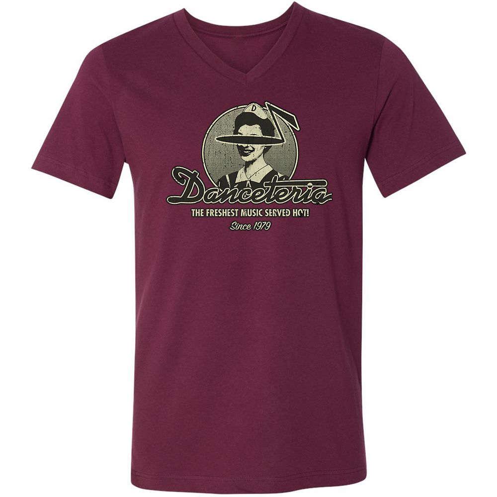 Unisex V-Neck T-Shirt - ZYTFCQ9L - Maroon - 6
