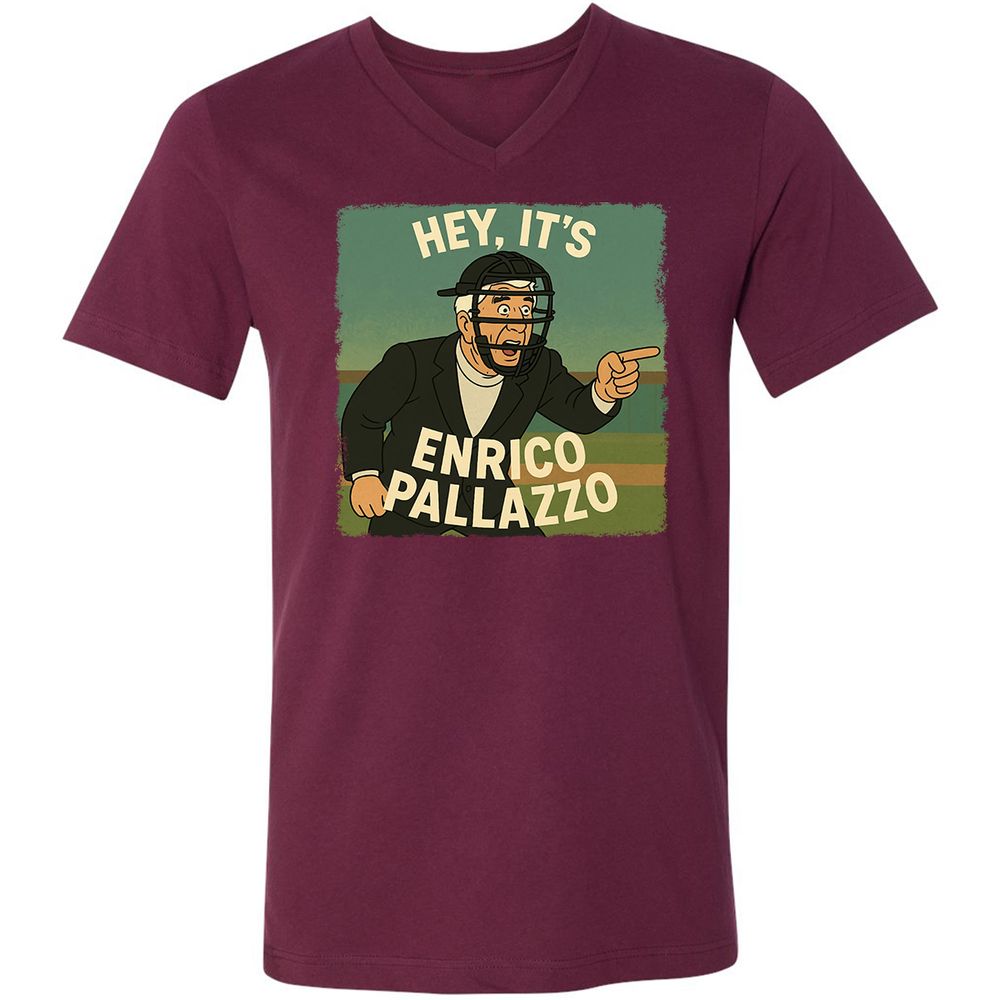 Unisex V-Neck T-Shirt - T1Q3MDH7 - Maroon - 6