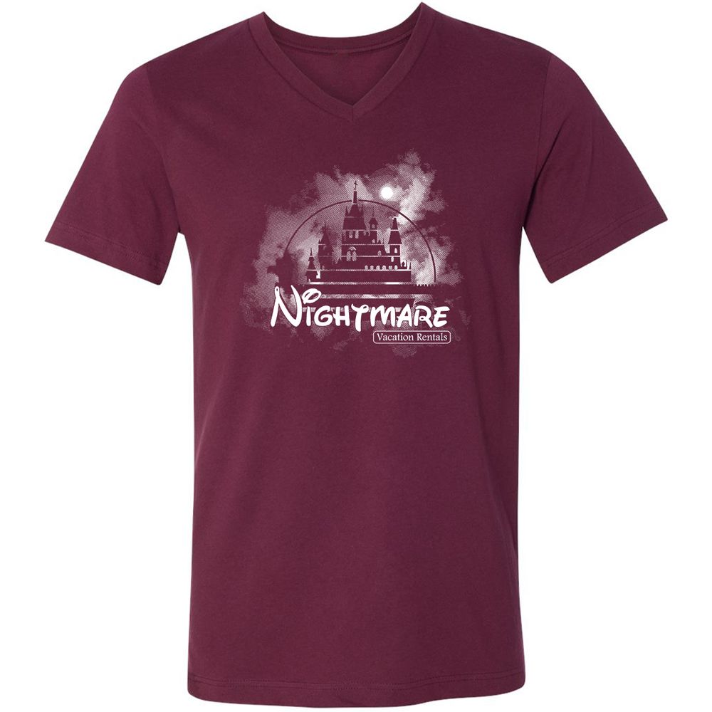 Unisex V-Neck T-Shirt - V5VL7HE7 - Maroon - 6