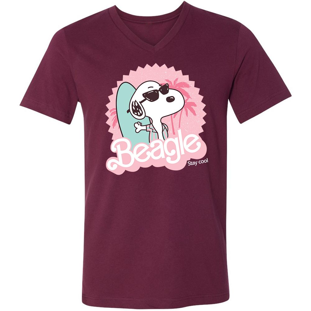 Unisex V-Neck T-Shirt - MP4NN8EC - Maroon - 6