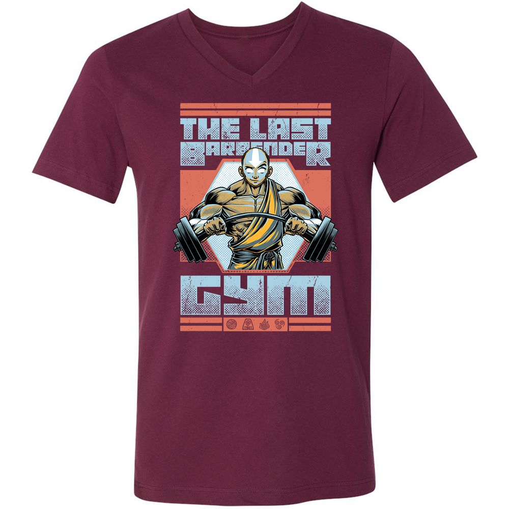 Unisex V-Neck T-Shirt - 7KTVVXB3 - Maroon - 6
