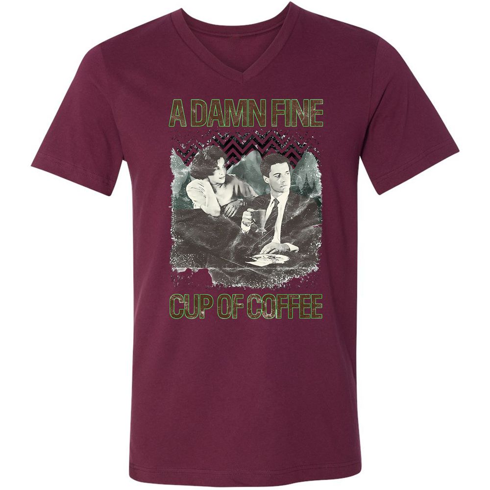 Unisex V-Neck T-Shirt - NFF1TDD7 - Maroon - 6