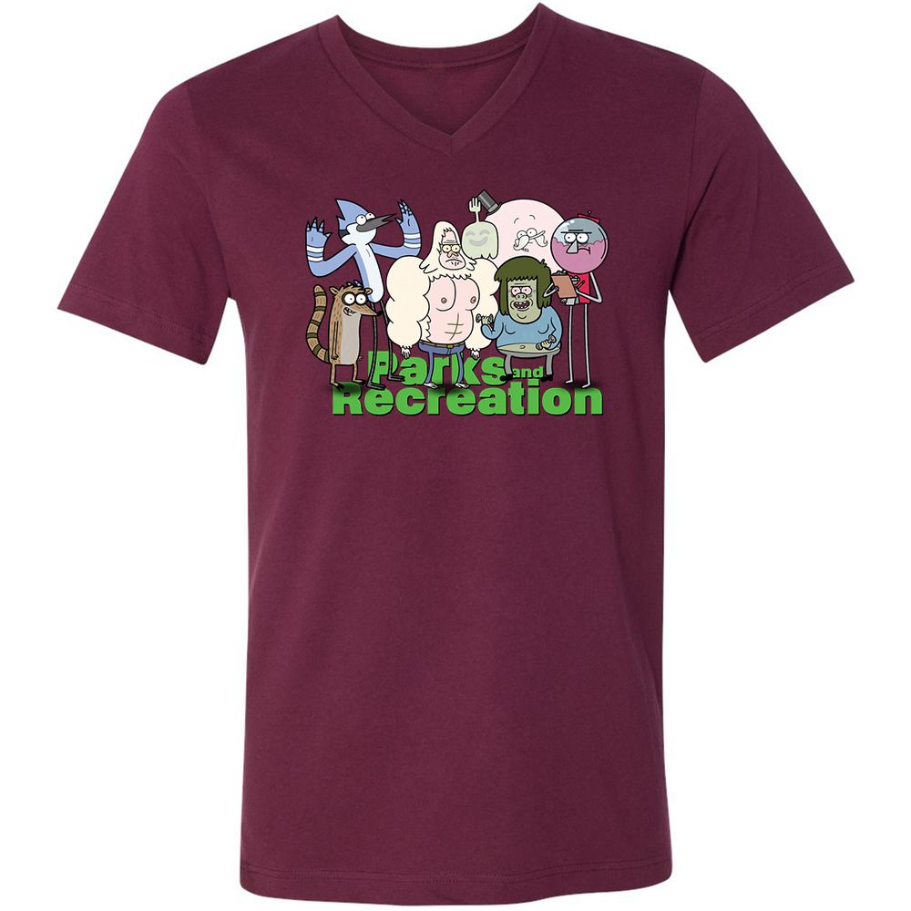 Unisex V-Neck T-Shirt - NX5JD1PC - Maroon - 6