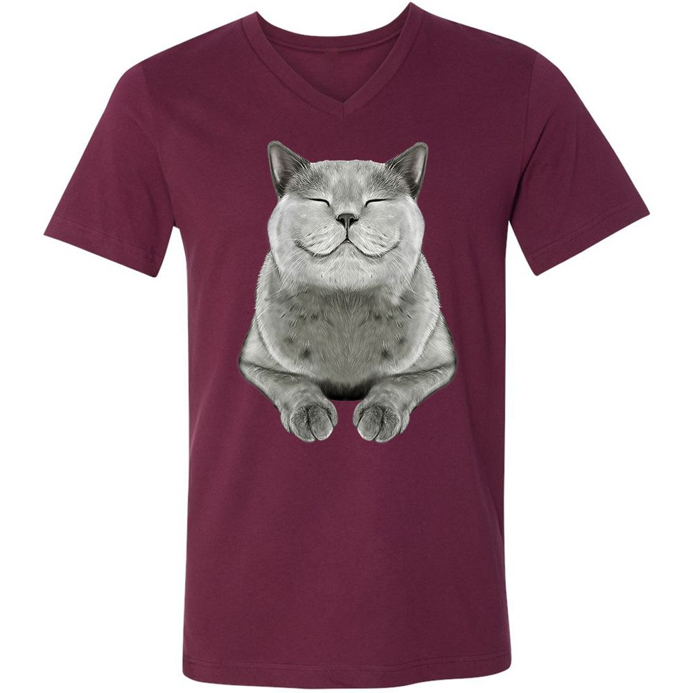 Unisex V-Neck T-Shirt - DRVCAR69 - Maroon - 6