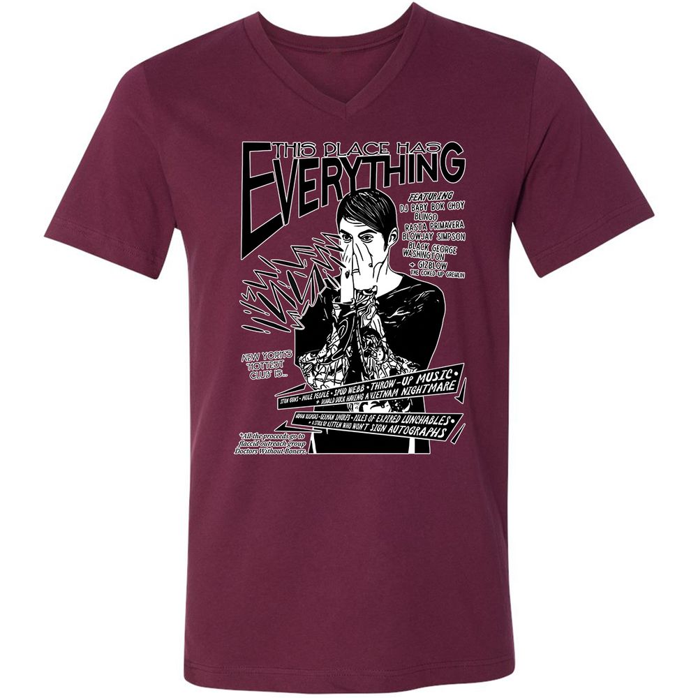 Unisex V-Neck T-Shirt - Z6T49YAR - Maroon - 6