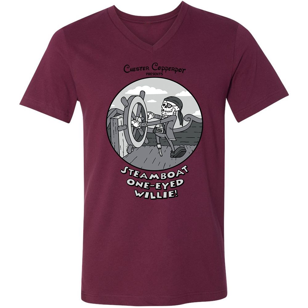 Unisex V-Neck T-Shirt - LA71C2ZM - Maroon - 6