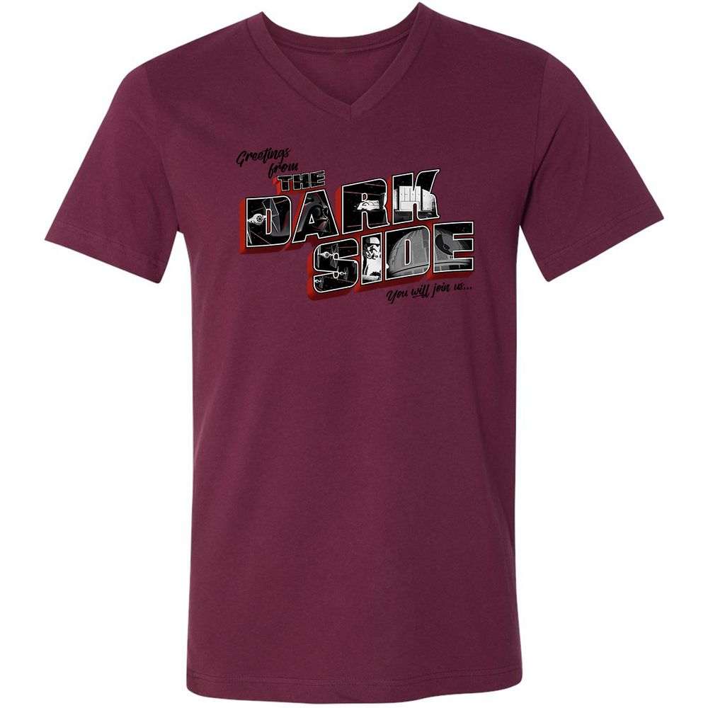 Unisex V-Neck T-Shirt - GV6JQRG7 - Maroon - 6