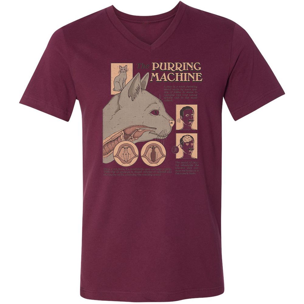 Unisex V-Neck T-Shirt - DJ8JTFLH - Maroon - 6