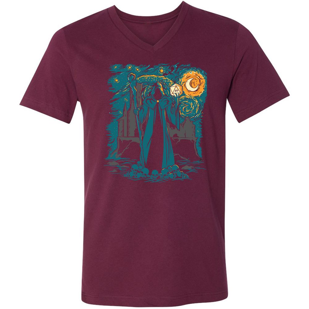 Unisex V-Neck T-Shirt - KWNEH73A - Maroon - 6