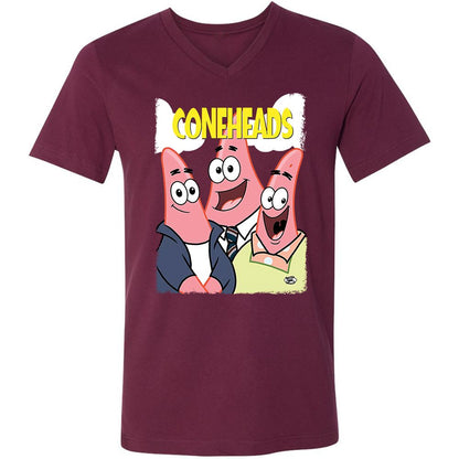 Unisex V-Neck T-Shirt - 9VHB1SBE - Maroon - 6