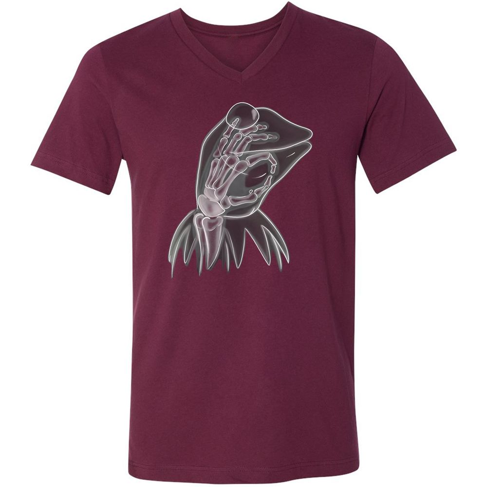 Unisex V-Neck T-Shirt - Z2Z55139 - Maroon - 6
