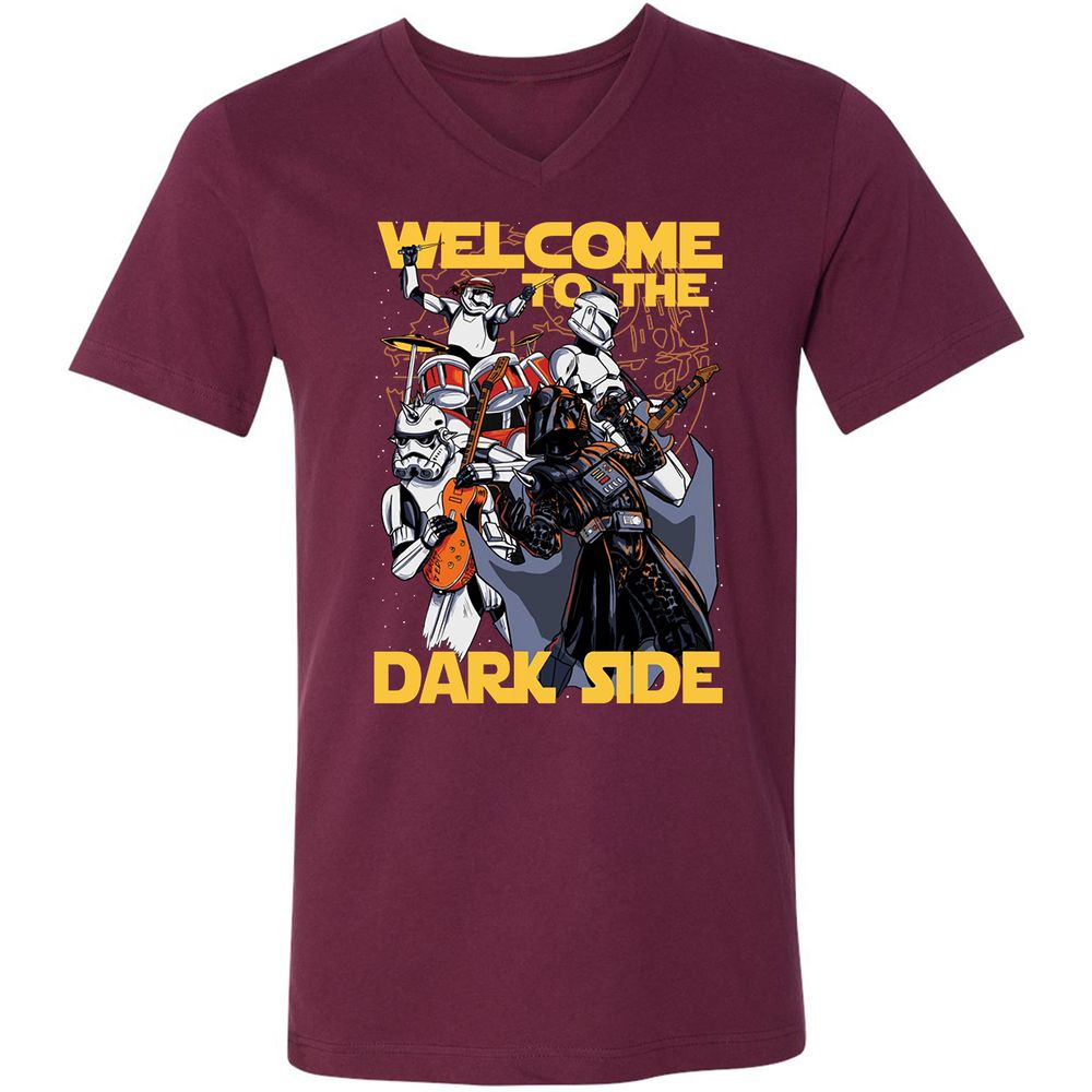 Unisex V-Neck T-Shirt - WXU3FY1G - Maroon - 6