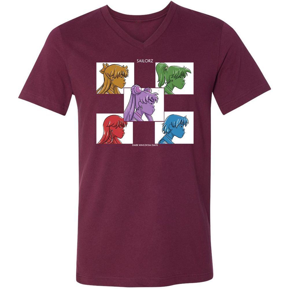 Unisex V-Neck T-Shirt - DGHSEP47 - Maroon - 6