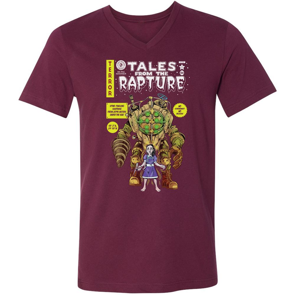 Unisex V-Neck T-Shirt - 3Y83WHEP - Maroon - 6
